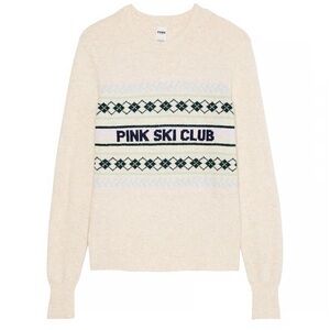 PINK Victoria's Secret Cream Ivory Ski Club Sweater